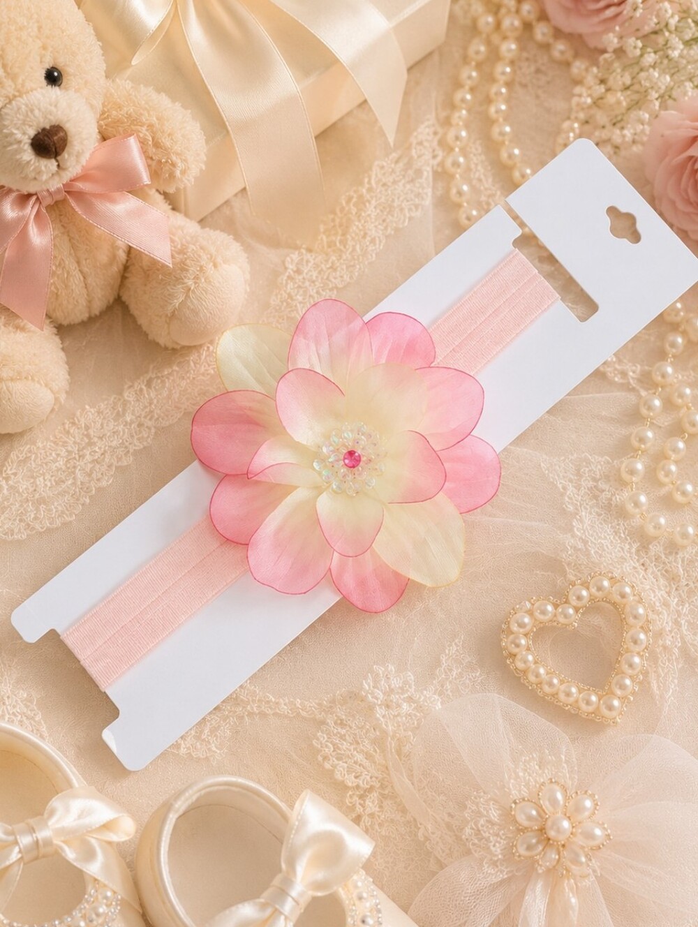 Shimmy Shimmy Pink Sequin Flower Headband Baby Toddler Boutique Hair Bow NWT